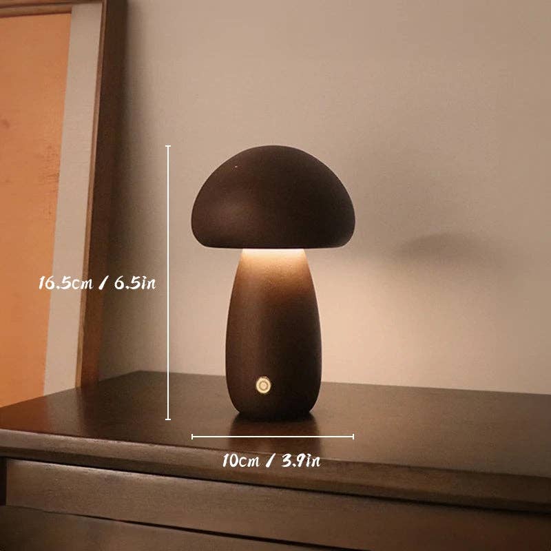 Wooden Mushroom Lamp