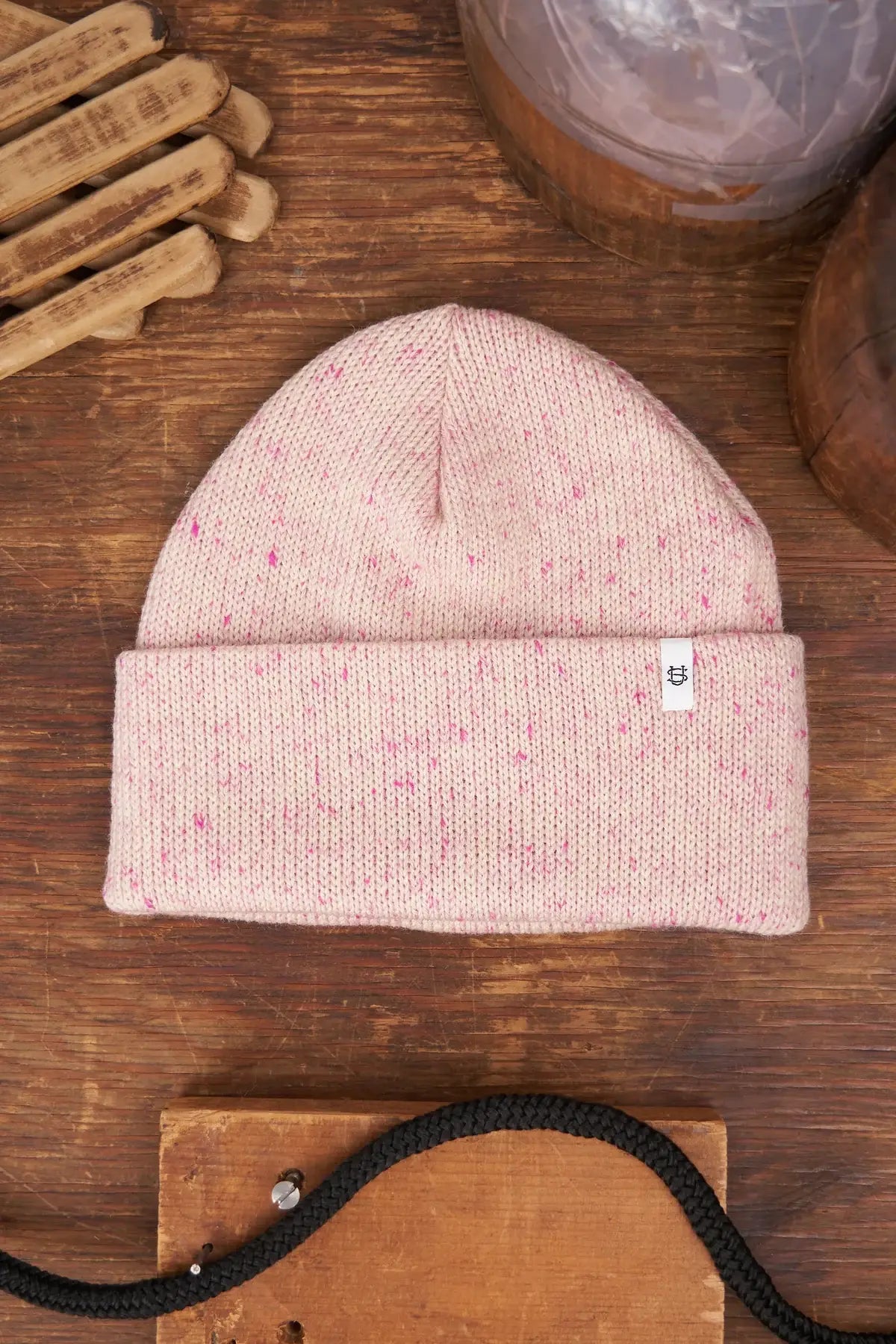 Ragg Wool Tweed Beanie - Cherry Blossom