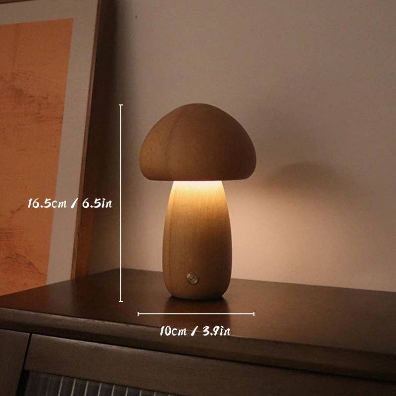 Wooden Mushroom Lamp