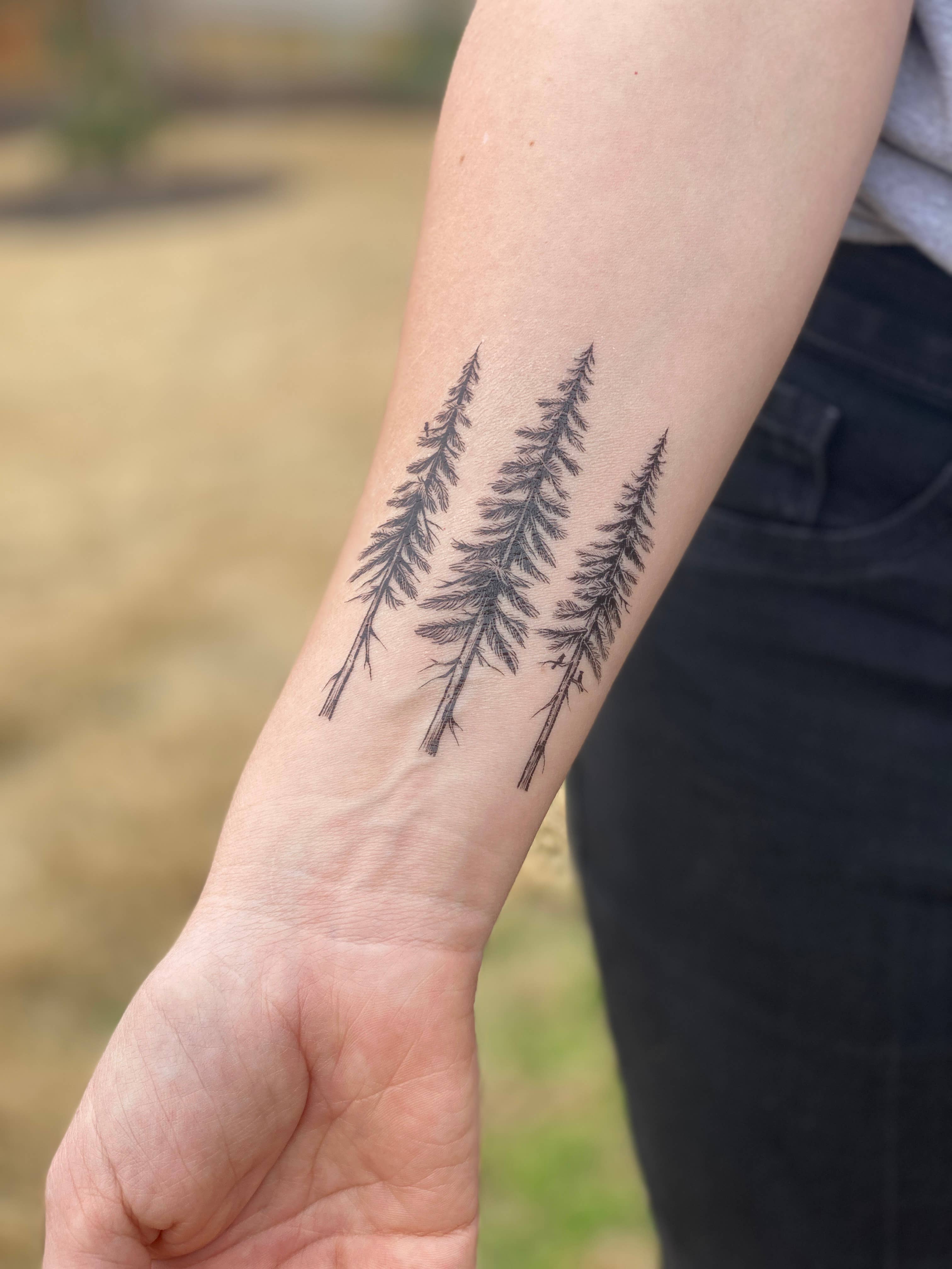 Pine Trees Temporary Tattoo