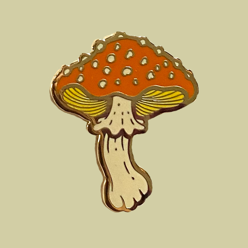 Mushroom Enamel Pin 1.25”