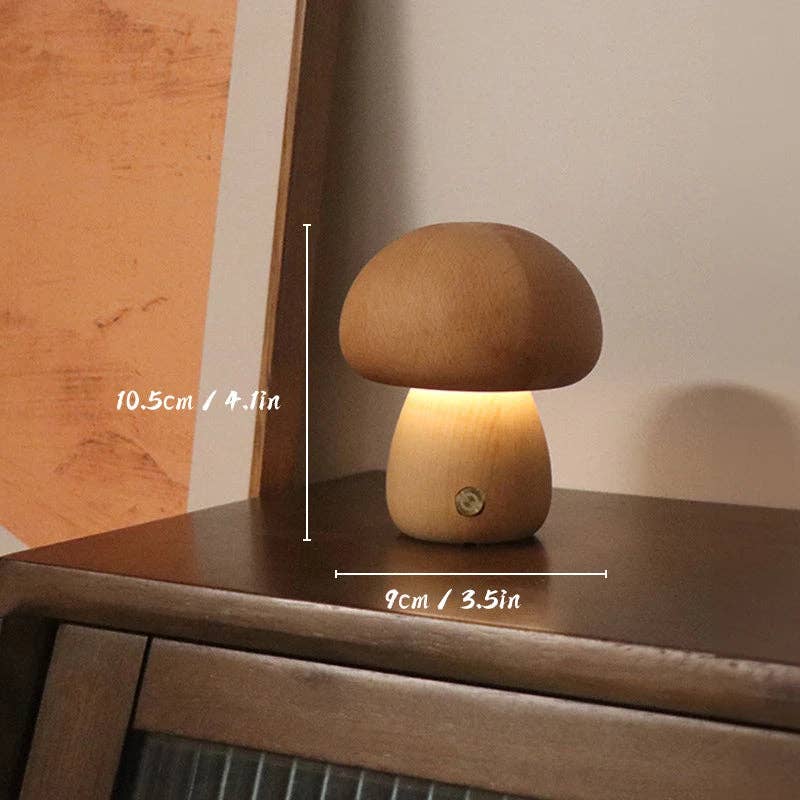 Wooden Mushroom Lamp