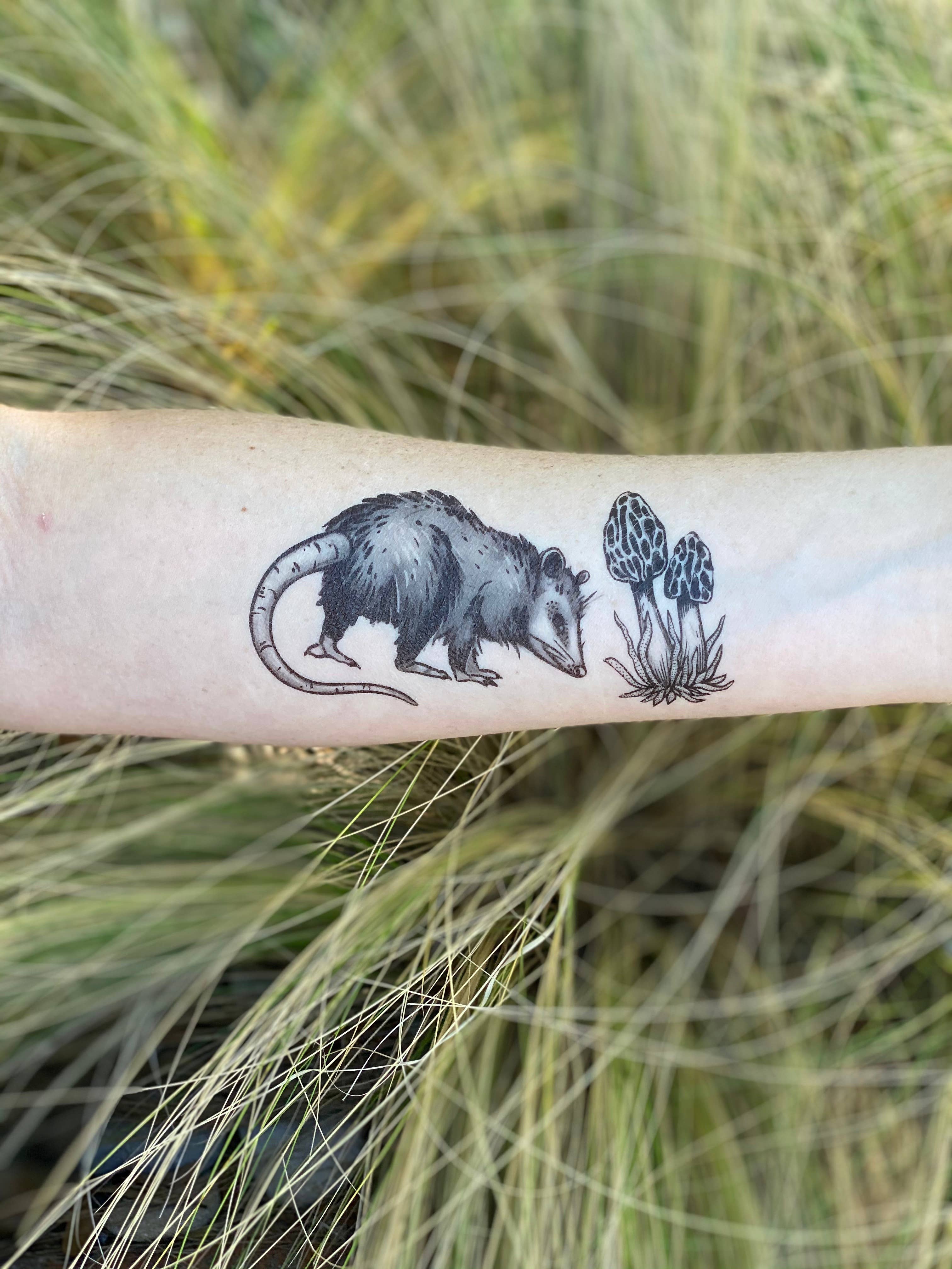 Opossum Temporary Tattoo