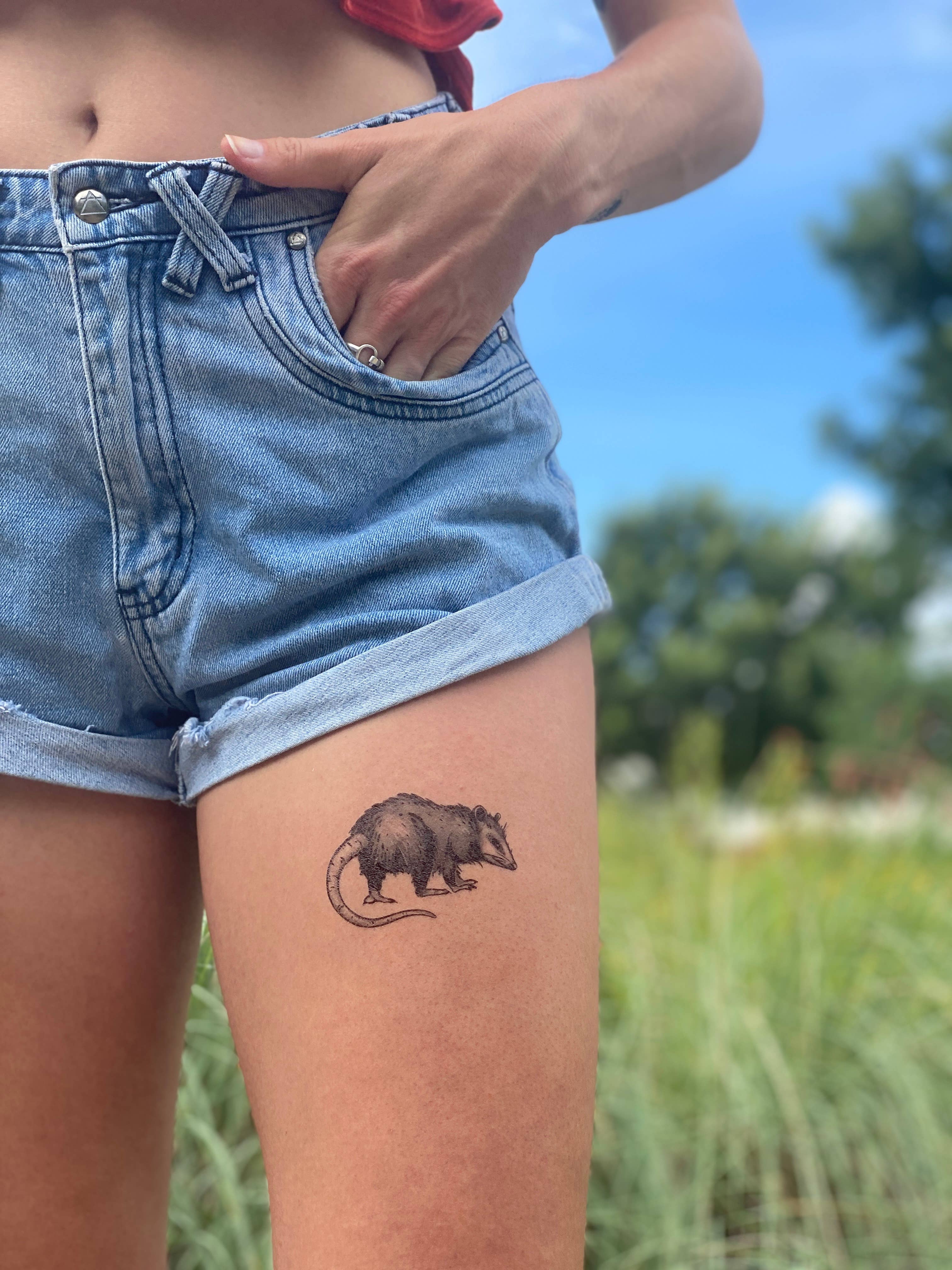 Opossum Temporary Tattoo