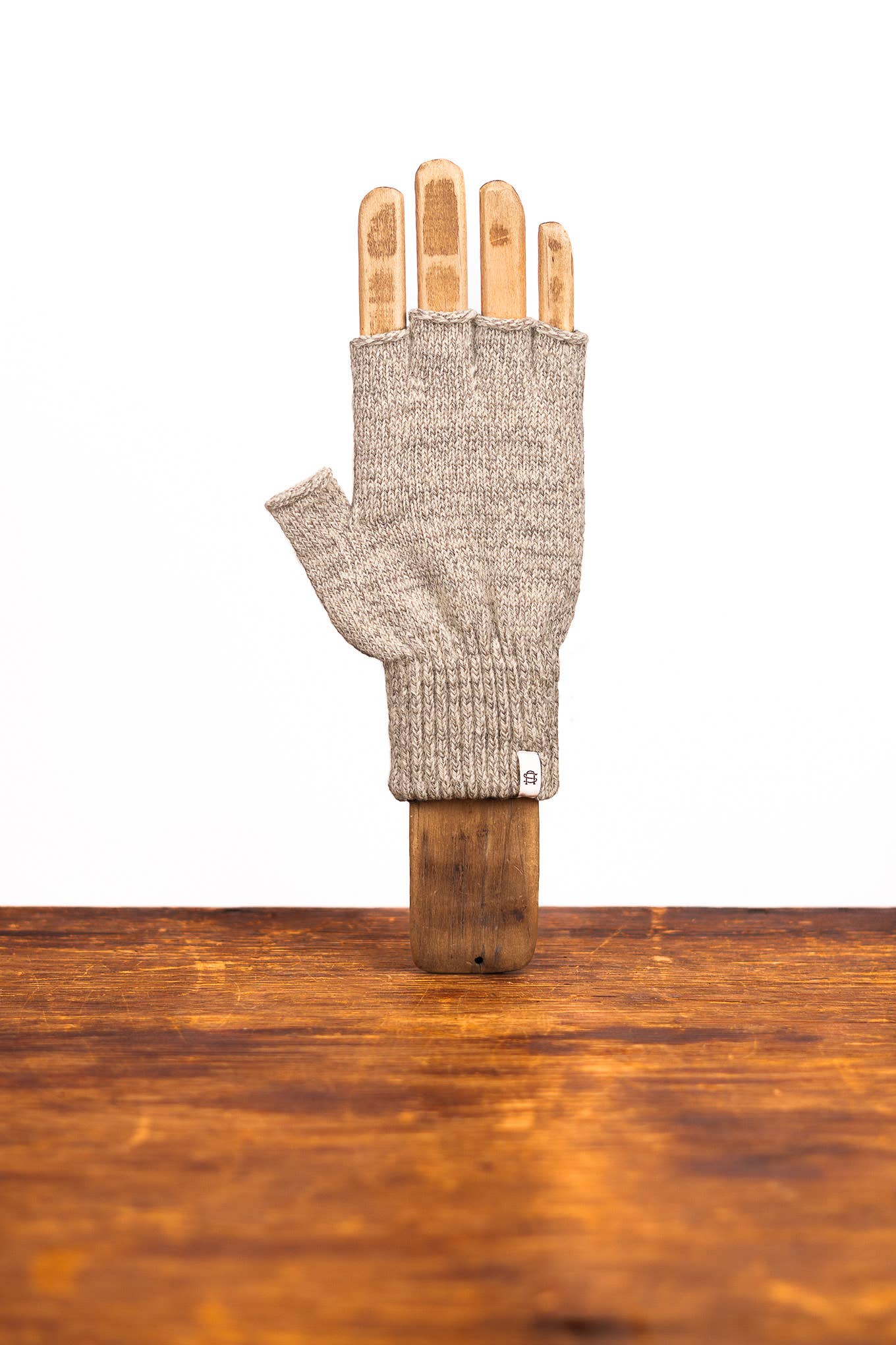 Fingerless Ragg Wool Gloves - Oatmeal Melange