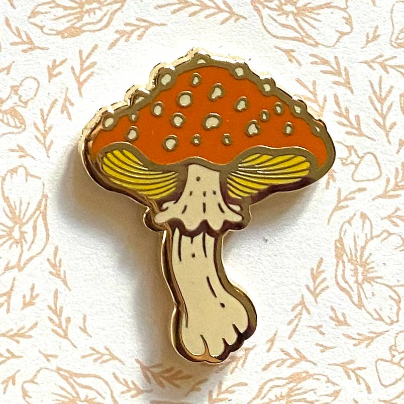 Mushroom Enamel Pin 1.25”